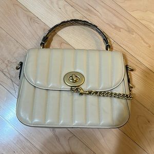 Coach X Jennifer Lopez Marlie Top Handle Satchel With Linear Quilting